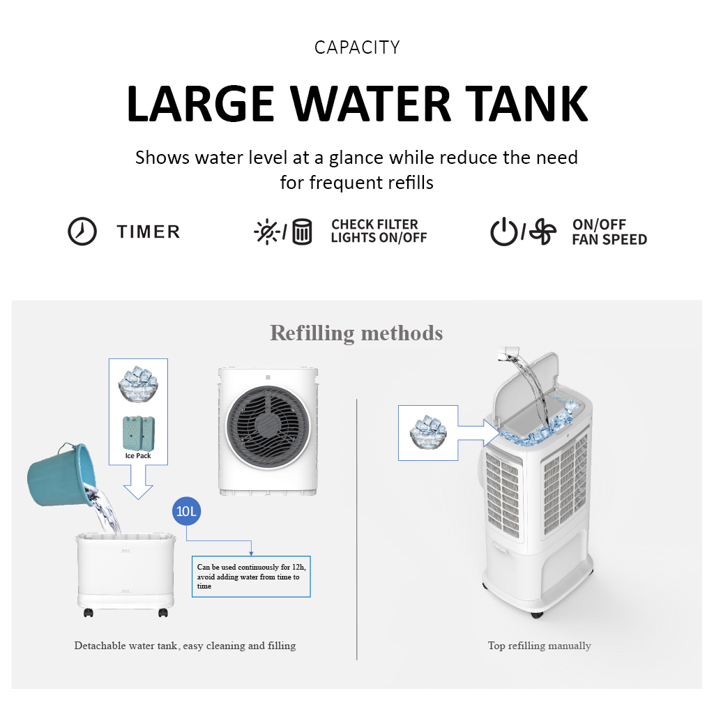 Hydrixx Smart Air Cooler with Humidifier with Removable 10L Water Tank - Image 4