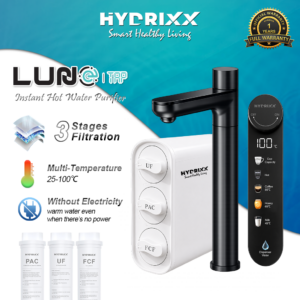 Hydrixx Luno Tap Instant Hot Water Purifier with 3-in-1 Multi-Stage Filter System