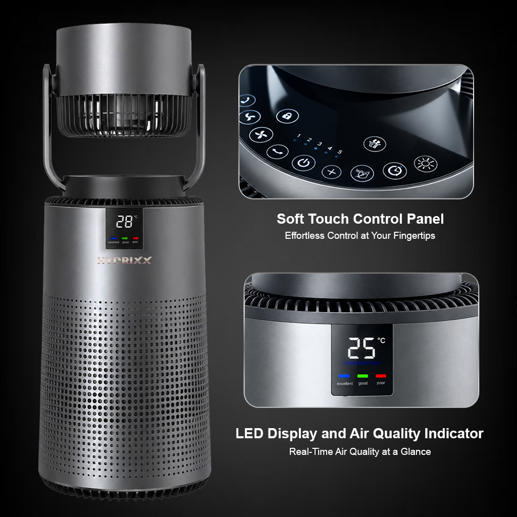 Hydrixx 2in1 Air Purifier Circulation Fan with HEPA Filtration - Image 3